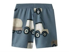 Blå sweatshorts med traktorprint fra Name It 13247016 blue mirage